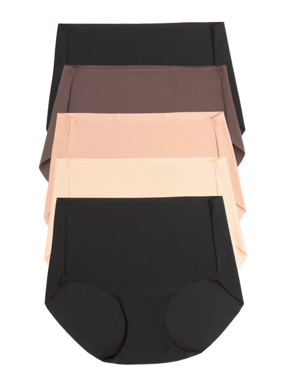 Felina No Show Elastic Free Brief 5-Pack Size LargeChic Neutrals / Large